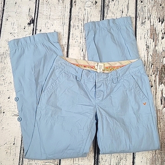 American Eagle Outfitters Pants - Vintage Y2K American Eagle Outfitters Sky Blue Striped Convertible Pants Size 6